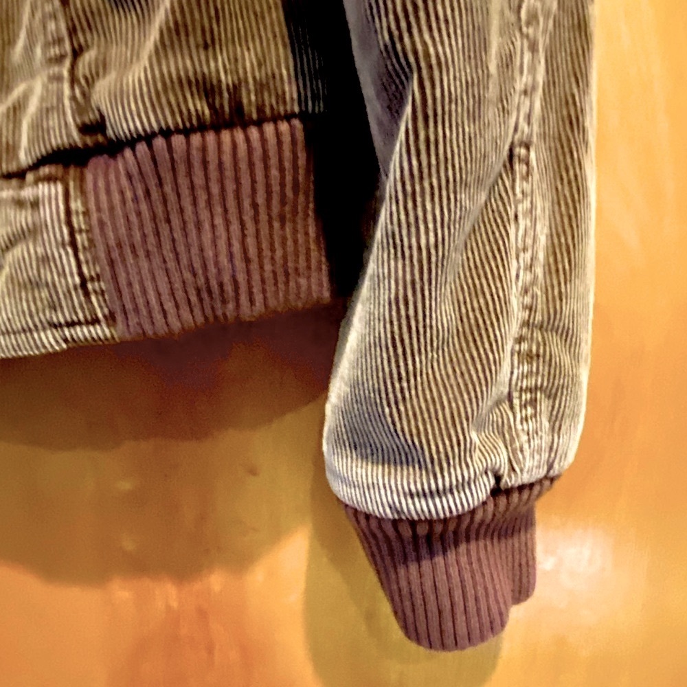 90’S VINTAGE~SUGARFLY BROWN CORDUROY JACKET- FAUX FUR OFF WHITE COLLAR~TRULY 90S - Picture 5 of 10